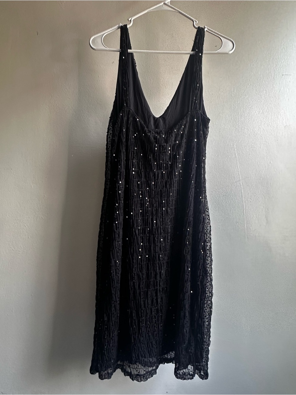 Ralph Lauren Black Sequin V-Neck Midi Cocktail Dress - Picture 4 of 8